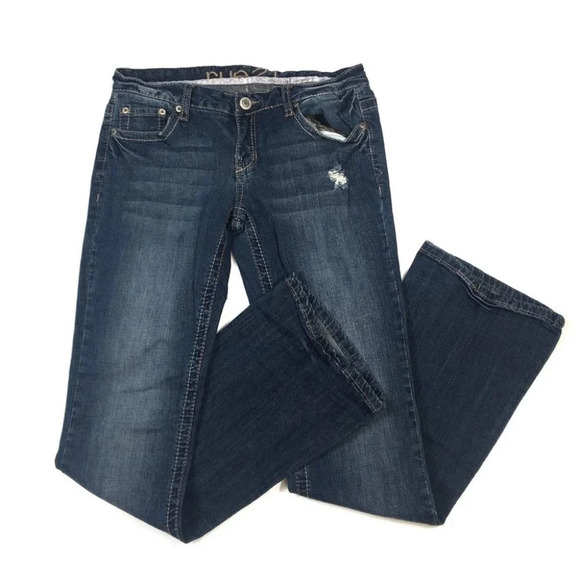 WJ202 Women’s Rue21 Distressed Boot Cut Jeans 5/6 Reg - Picture 1 of 5